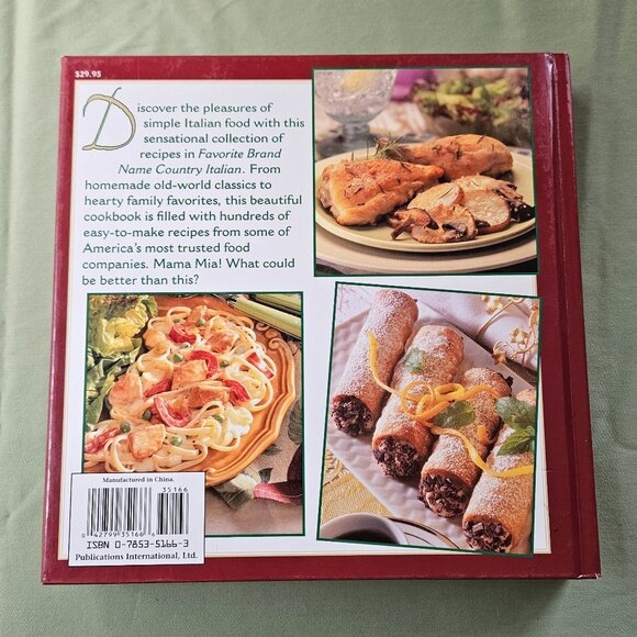 Favorite Brand Name Country Italian Cookbook Best-Loved Recipe Vintage Hardcover - Picture 15 of 15